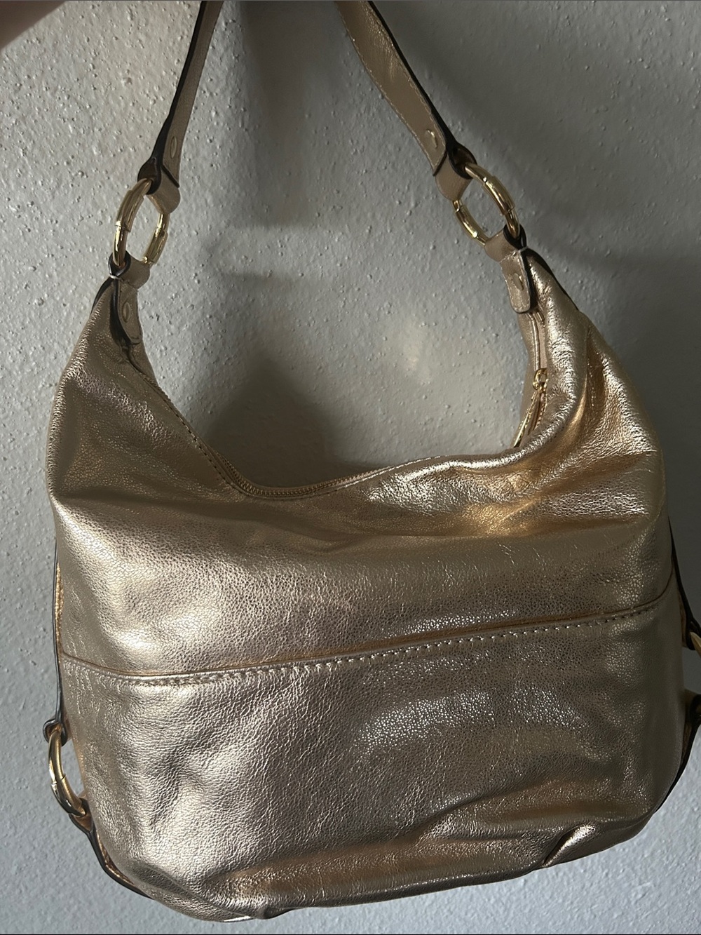 Michael Kors Rose Gold Metallic Hobo Shoulder Bag - Picture 2 of 4
